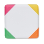 Evidenziatori promozionali 4 colori in formato stampabile Squared color bianco