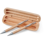 Penna a sfera con inchiostro nero e Portamine entrambe in Legno color legno
