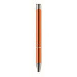 Penna promozionale in alluminio con inchiostro blu Aster color arancione terza vista