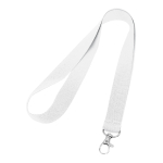 Lanyard economici personalizzati su un lato largo 20 mm BasicStyle color bianco