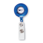 Porta Badge personalizzato allungabile in colori trasparenti Flex color blu vista principale