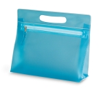 Portatrucchi in PVC trasparente con chiusura a zip e manico Colors color blu