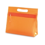 Portatrucchi in PVC trasparente con chiusura a zip e manico Colors color arancione