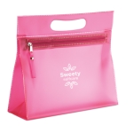 Portatrucchi in PVC trasparente con chiusura a zip e manico Colors color fucsia seconda vista principale
