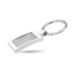 Portachiavi con logo elegante in zinco in confezione singola Chrome color argento brillante