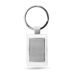 Portachiavi con logo elegante in zinco in confezione singola Chrome color argento brillante terza vista
