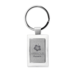 Portachiavi con logo elegante in zinco in confezione singola Chrome color argento brillante terza vista principale