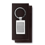Portachiavi con logo elegante in zinco in confezione singola Chrome color argento brillante quinta vista