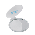 Specchietto da borsa pubblicitario economico in plastica BasicStyle color bianco trasparente vista area di stampa