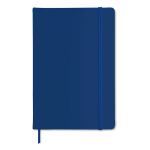 Taccuino con elastico A5 copertina rigida pagine a righe color blu