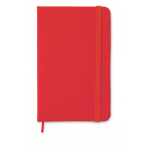 Taccuino con elastico A5 copertina rigida pagine a righe color rosso