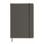 Taccuino con elastico A5 copertina rigida pagine a righe color grigio scuro