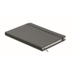 Taccuino con elastico A5 copertina rigida pagine a righe color grigio scuro seconda vista