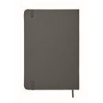 Taccuino con elastico A5 copertina rigida pagine a righe color grigio scuro terza vista