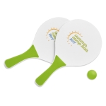 Racchettoni da spiaggia in MDF con manici colorati ed 1 pallina Colors color lime seconda vista principale
