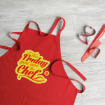 Grembiuli corporativi per aziende in cotone 180 g/m² Chef color rosso terza vista principale