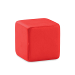 Gadget antistress personalizzato con logo a forma di cubo ZenCube color rosso