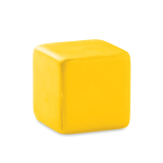 Gadget antistress personalizzato con logo a forma di cubo ZenCube color giallo
