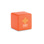 Gadget antistress personalizzato con logo a forma di cubo ZenCube color arancione