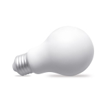 Antistress gadget con logo a forma di lampadina ZenBulb color bianco seconda vista