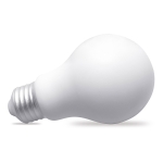 Antistress gadget con logo a forma di lampadina ZenBulb color bianco terza vista