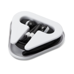 Auricolari promozionali con cavetto in astuccio triangolare Bass color nero seconda vista