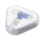 Auricolari promozionali con cavetto in astuccio triangolare Bass color blu