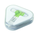 Auricolari promozionali con cavetto in astuccio triangolare Bass color lime