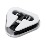 Auricolari promozionali con cavetto in astuccio triangolare Bass seconda vista