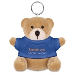 Orso peluche personalizzato con portachiavi e t-shirt stampabile Yogi color blu vista principale