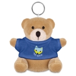Orso peluche personalizzato con portachiavi e t-shirt stampabile Yogi color blu seconda vista principale