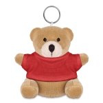 Orso peluche personalizzato con portachiavi e t-shirt stampabile Yogi color rosso