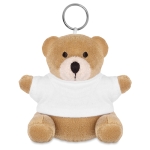 Orso peluche personalizzato con portachiavi e t-shirt stampabile Yogi color bianco