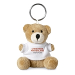 Orso peluche personalizzato con portachiavi e t-shirt stampabile Yogi color bianco vista principale