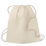 Zainetto a sacca personalizzato bianco 100% cotone 100g/m² Eco color beige terza vista
