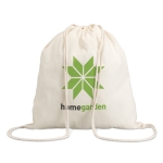Zainetto a sacca personalizzato bianco 100% cotone 100g/m² Eco color beige vista principale