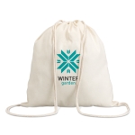Zainetto a sacca personalizzato bianco 100% cotone 100g/m² Eco color beige terza vista principale