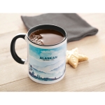 Tazza per sublimazione ceramica con manico colorato 300ml Sublim Color color nero quarta vista ambiente 2