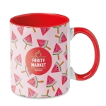 Tazza per sublimazione ceramica con manico colorato 300ml Sublim Color color rosso seconda vista principale