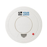 Rilevatore fumo fotoelettrico con luce rossa lampeggiante SmokeGuard color bianco vista area di stampa