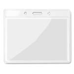 Portabadge personalizzato con logo trasparente senza nastro Pass color trasparente seconda vista