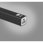 Power bank promozionali economici in alluminio da 2.200 mAh Alu color nero terza vista