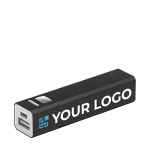 Power bank promozionali economici in alluminio da 2.200 mAh Alu color nero vista area di stampa