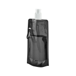 Borracce di plastica pieghevoli pubblicitarie con gancio 460ml Clip color nero