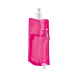Borracce di plastica pieghevoli pubblicitarie con gancio 460ml Clip color rosa terza vista