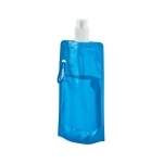 Borracce di plastica pieghevoli pubblicitarie con gancio 460ml Clip color azzurro