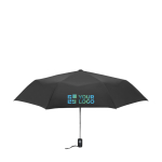 Ombrello pieghevole automatico e antiviento in pongee 190T Ø97 Uptown color nero vista area di stampa