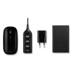 Kit accessori per pc con mouse hub usb e powerbank 4000mAh Charge color nero seconda vista