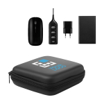 Kit accessori per pc con mouse hub usb e powerbank 4000mAh Charge color nero vista area di stampa