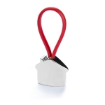 Portachiavi 3D a forma di casa con laccetto in colori assortiti Bolky color rosso